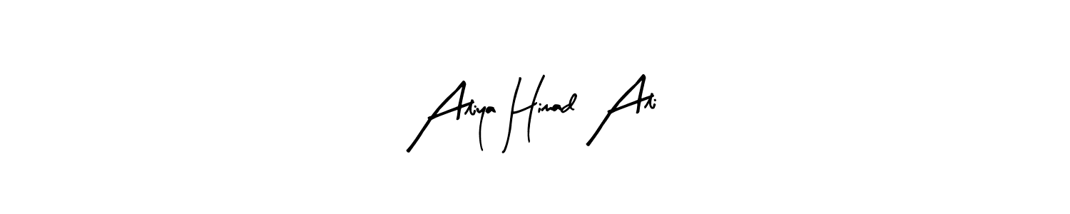 The best way (Arty Signature) to make a short signature is to pick only two or three words in your name. The name Aliya Himad Ali include a total of six letters. For converting this name. Aliya Himad Ali signature style 8 images and pictures png