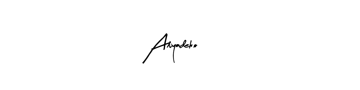 Arty Signature is a professional signature style that is perfect for those who want to add a touch of class to their signature. It is also a great choice for those who want to make their signature more unique. Get Aliyadeko 27 name to fancy signature for free. Aliyadeko 27 signature style 8 images and pictures png