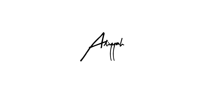 Design your own signature with our free online signature maker. With this signature software, you can create a handwritten (Arty Signature) signature for name Aliyyah. Aliyyah signature style 8 images and pictures png