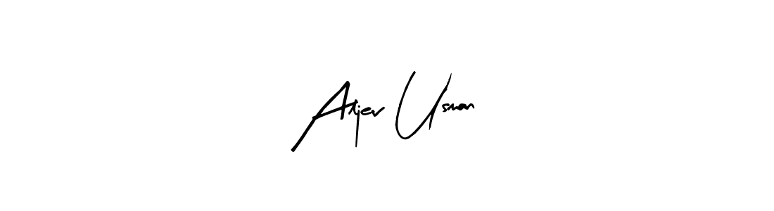 Make a beautiful signature design for name Aljev Usman. Use this online signature maker to create a handwritten signature for free. Aljev Usman signature style 8 images and pictures png