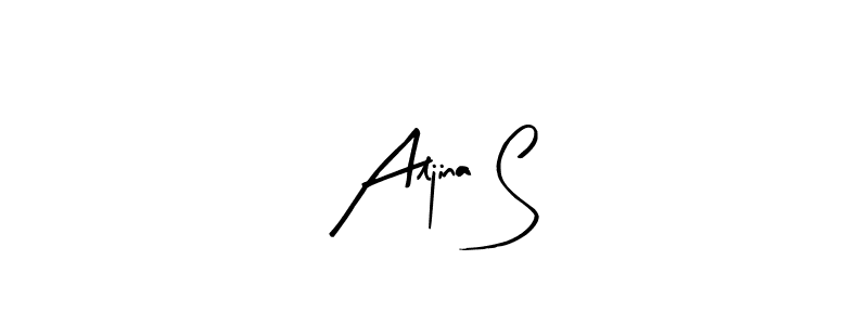 Use a signature maker to create a handwritten signature online. With this signature software, you can design (Arty Signature) your own signature for name Aljina S. Aljina S signature style 8 images and pictures png