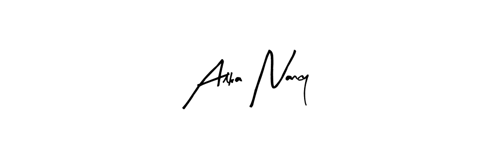 Design your own signature with our free online signature maker. With this signature software, you can create a handwritten (Arty Signature) signature for name Alka Nancy. Alka Nancy signature style 8 images and pictures png