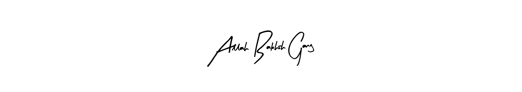 Make a beautiful signature design for name Allah Bakhsh Gang. With this signature (Arty Signature) style, you can create a handwritten signature for free. Allah Bakhsh Gang signature style 8 images and pictures png