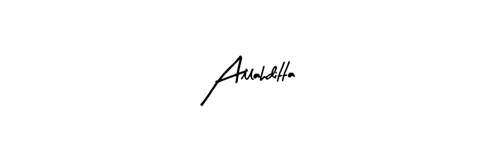 Arty Signature is a professional signature style that is perfect for those who want to add a touch of class to their signature. It is also a great choice for those who want to make their signature more unique. Get Allahditta name to fancy signature for free. Allahditta signature style 8 images and pictures png