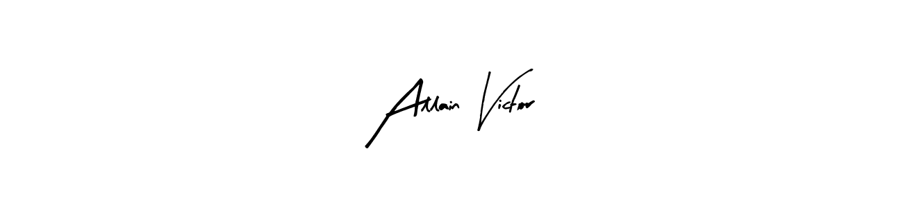 Use a signature maker to create a handwritten signature online. With this signature software, you can design (Arty Signature) your own signature for name Allain Victor. Allain Victor signature style 8 images and pictures png