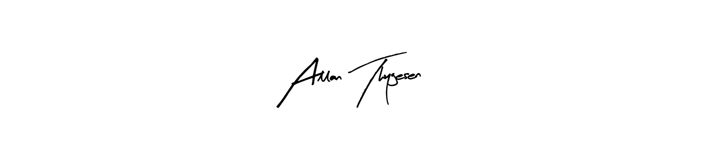 Create a beautiful signature design for name Allan Thygesen. With this signature (Arty Signature) fonts, you can make a handwritten signature for free. Allan Thygesen signature style 8 images and pictures png