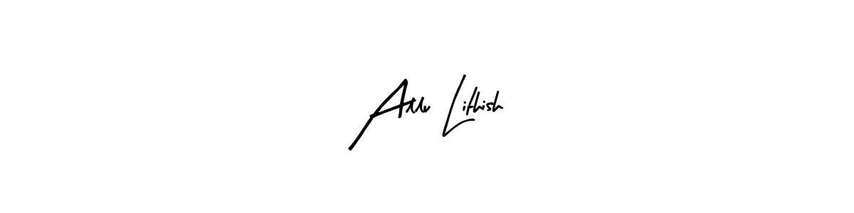 Arty Signature is a professional signature style that is perfect for those who want to add a touch of class to their signature. It is also a great choice for those who want to make their signature more unique. Get Allu Lithish name to fancy signature for free. Allu Lithish signature style 8 images and pictures png