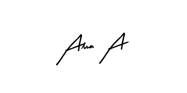 Design your own signature with our free online signature maker. With this signature software, you can create a handwritten (Arty Signature) signature for name Alma A. Alma A signature style 8 images and pictures png
