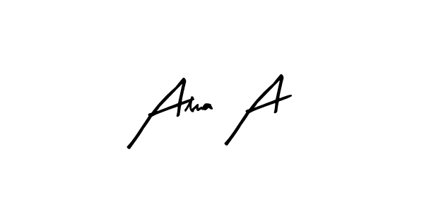 Create a beautiful signature design for name Alma A. With this signature (Arty Signature) fonts, you can make a handwritten signature for free. Alma A signature style 8 images and pictures png