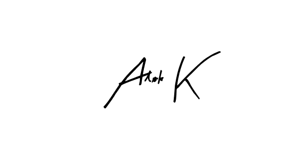 Create a beautiful signature design for name Alok K. With this signature (Arty Signature) fonts, you can make a handwritten signature for free. Alok K signature style 8 images and pictures png