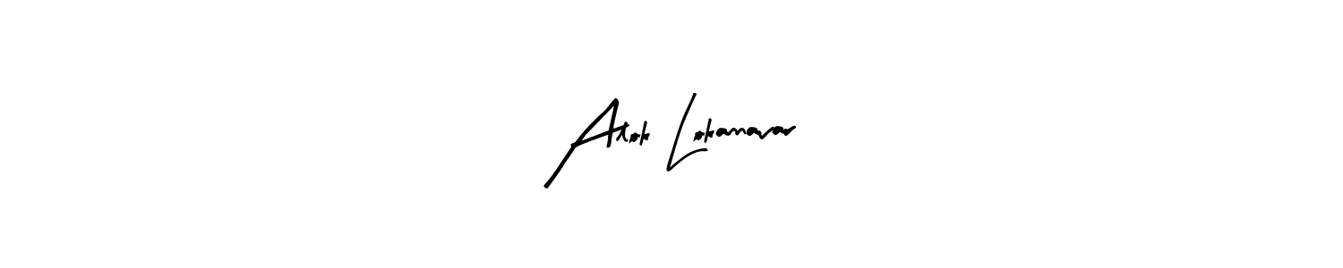 Similarly Arty Signature is the best handwritten signature design. Signature creator online .You can use it as an online autograph creator for name Alok Lokannavar. Alok Lokannavar signature style 8 images and pictures png