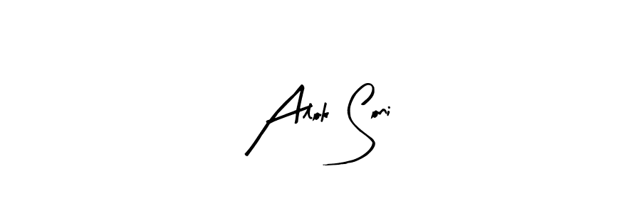 Arty Signature is a professional signature style that is perfect for those who want to add a touch of class to their signature. It is also a great choice for those who want to make their signature more unique. Get Alok Soni name to fancy signature for free. Alok Soni signature style 8 images and pictures png