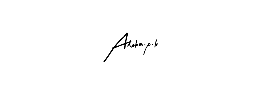 Use a signature maker to create a handwritten signature online. With this signature software, you can design (Arty Signature) your own signature for name Aloka.p.k. Aloka.p.k signature style 8 images and pictures png