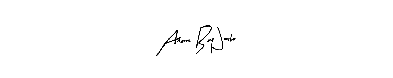 How to make Alone Boy Jashu name signature. Use Arty Signature style for creating short signs online. This is the latest handwritten sign. Alone Boy Jashu signature style 8 images and pictures png