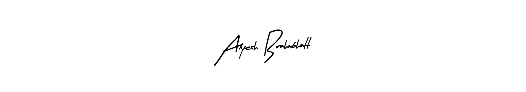 The best way (Arty Signature) to make a short signature is to pick only two or three words in your name. The name Alpesh Brahmbhatt include a total of six letters. For converting this name. Alpesh Brahmbhatt signature style 8 images and pictures png