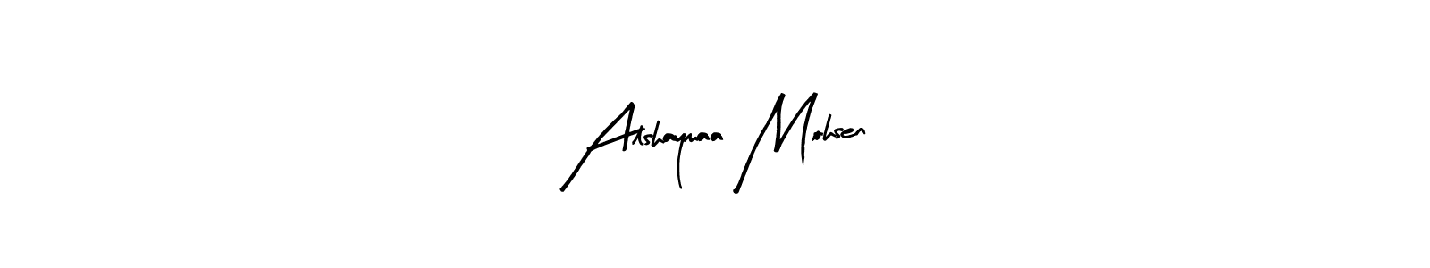 Make a beautiful signature design for name Alshaymaa Mohsen. With this signature (Arty Signature) style, you can create a handwritten signature for free. Alshaymaa Mohsen signature style 8 images and pictures png