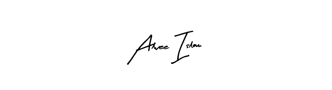 Make a beautiful signature design for name Alvee Islam. With this signature (Arty Signature) style, you can create a handwritten signature for free. Alvee Islam signature style 8 images and pictures png