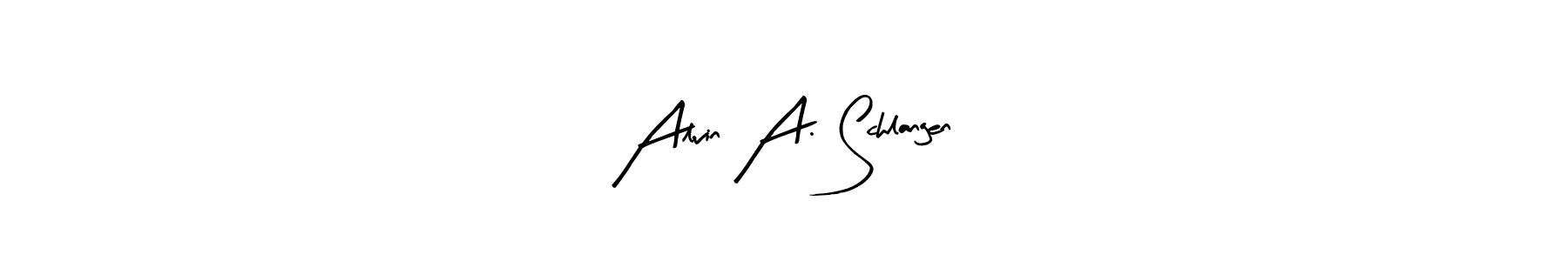 Arty Signature is a professional signature style that is perfect for those who want to add a touch of class to their signature. It is also a great choice for those who want to make their signature more unique. Get Alvin A. Schlangen name to fancy signature for free. Alvin A. Schlangen signature style 8 images and pictures png