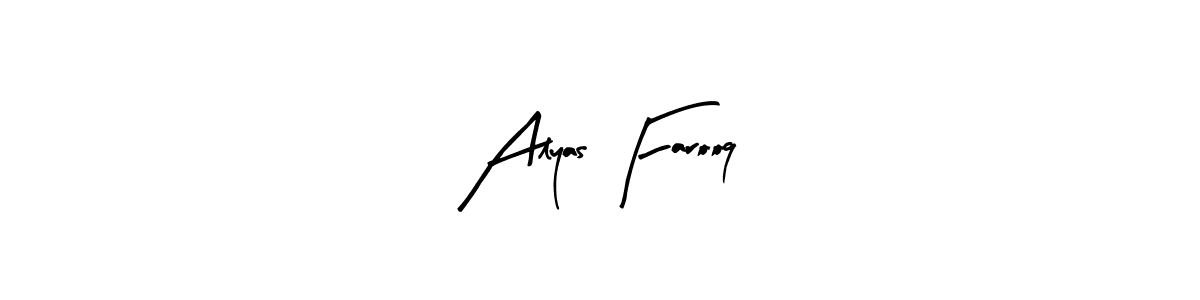Create a beautiful signature design for name Alyas Farooq. With this signature (Arty Signature) fonts, you can make a handwritten signature for free. Alyas Farooq signature style 8 images and pictures png