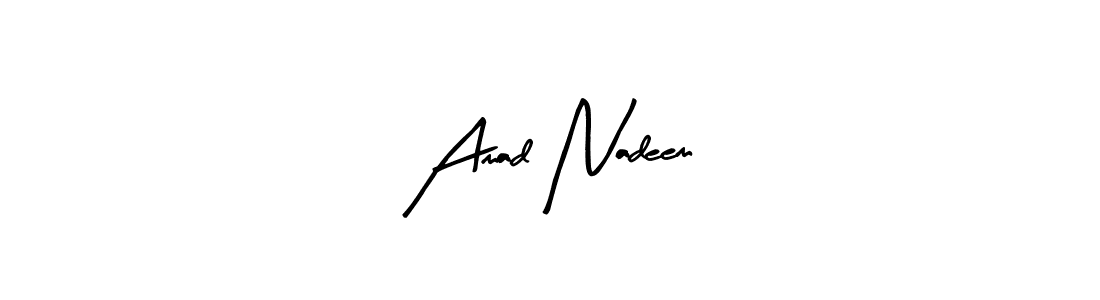 This is the best signature style for the Amad Nadeem name. Also you like these signature font (Arty Signature). Mix name signature. Amad Nadeem signature style 8 images and pictures png