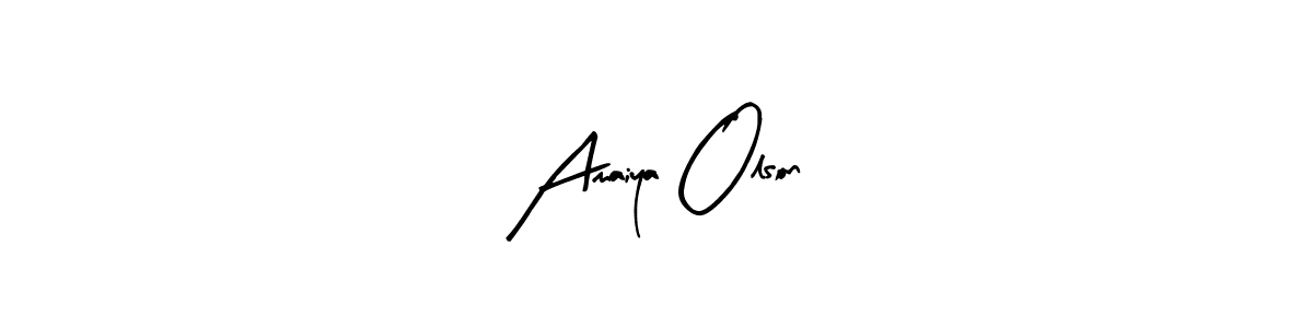 if you are searching for the best signature style for your name Amaiya Olson. so please give up your signature search. here we have designed multiple signature styles  using Arty Signature. Amaiya Olson signature style 8 images and pictures png