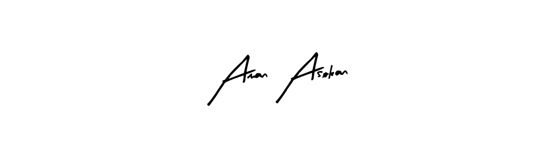 Create a beautiful signature design for name Aman Asokan. With this signature (Arty Signature) fonts, you can make a handwritten signature for free. Aman Asokan signature style 8 images and pictures png
