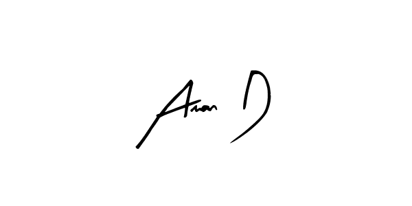 Similarly Arty Signature is the best handwritten signature design. Signature creator online .You can use it as an online autograph creator for name Aman D. Aman D signature style 8 images and pictures png