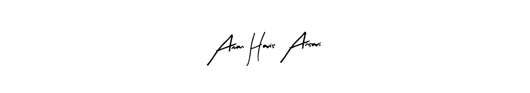 The best way (Arty Signature) to make a short signature is to pick only two or three words in your name. The name Aman Haris Ansari include a total of six letters. For converting this name. Aman Haris Ansari signature style 8 images and pictures png