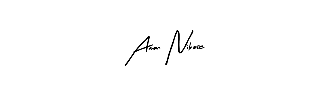Also You can easily find your signature by using the search form. We will create Aman Nikose name handwritten signature images for you free of cost using Arty Signature sign style. Aman Nikose signature style 8 images and pictures png