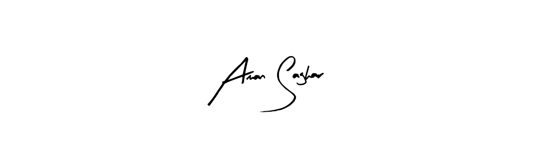 How to make Aman Saghar name signature. Use Arty Signature style for creating short signs online. This is the latest handwritten sign. Aman Saghar signature style 8 images and pictures png