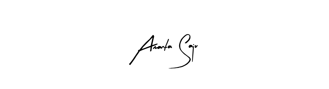 The best way (Arty Signature) to make a short signature is to pick only two or three words in your name. The name Amanta Saju include a total of six letters. For converting this name. Amanta Saju signature style 8 images and pictures png