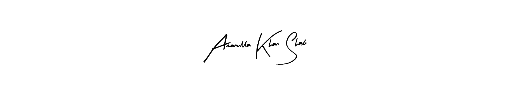 The best way (Arty Signature) to make a short signature is to pick only two or three words in your name. The name Amanulla Khan Shab include a total of six letters. For converting this name. Amanulla Khan Shab signature style 8 images and pictures png