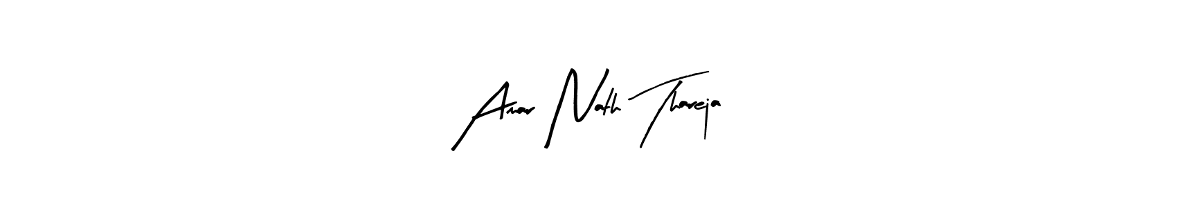 The best way (Arty Signature) to make a short signature is to pick only two or three words in your name. The name Amar Nath Thareja include a total of six letters. For converting this name. Amar Nath Thareja signature style 8 images and pictures png