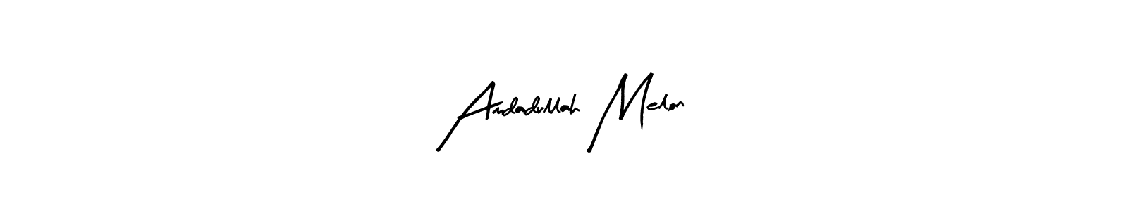 How to make Amdadullah Melon name signature. Use Arty Signature style for creating short signs online. This is the latest handwritten sign. Amdadullah Melon signature style 8 images and pictures png