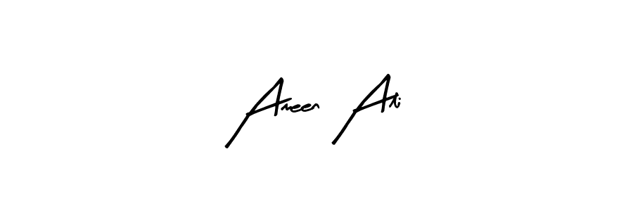 Use a signature maker to create a handwritten signature online. With this signature software, you can design (Arty Signature) your own signature for name Ameen Ali. Ameen Ali signature style 8 images and pictures png