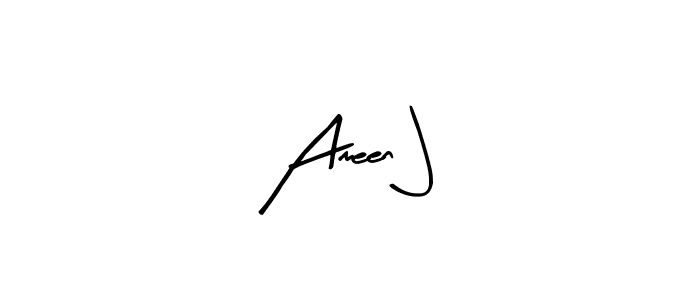 Make a beautiful signature design for name Ameen J. With this signature (Arty Signature) style, you can create a handwritten signature for free. Ameen J signature style 8 images and pictures png