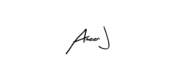 Similarly Arty Signature is the best handwritten signature design. Signature creator online .You can use it as an online autograph creator for name Ameen J. Ameen J signature style 8 images and pictures png