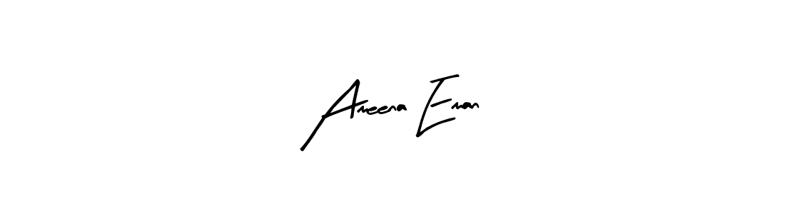 Ameena Eman stylish signature style. Best Handwritten Sign (Arty Signature) for my name. Handwritten Signature Collection Ideas for my name Ameena Eman. Ameena Eman signature style 8 images and pictures png