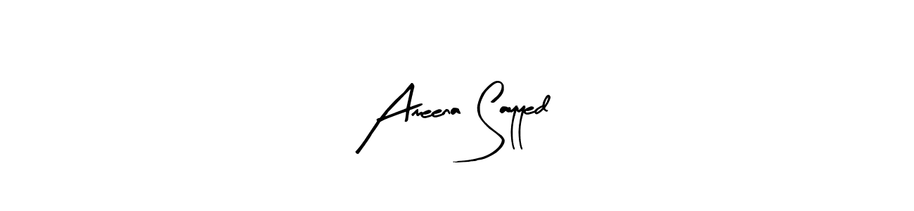 Make a beautiful signature design for name Ameena Sayyed. With this signature (Arty Signature) style, you can create a handwritten signature for free. Ameena Sayyed signature style 8 images and pictures png