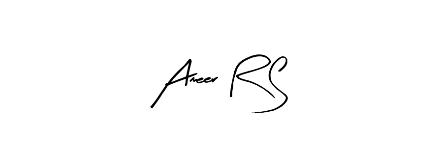 Create a beautiful signature design for name Ameer R S. With this signature (Arty Signature) fonts, you can make a handwritten signature for free. Ameer R S signature style 8 images and pictures png