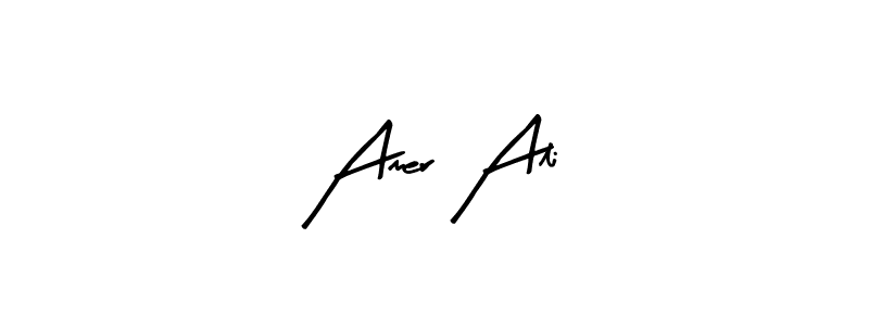 Arty Signature is a professional signature style that is perfect for those who want to add a touch of class to their signature. It is also a great choice for those who want to make their signature more unique. Get Amer Ali name to fancy signature for free. Amer Ali signature style 8 images and pictures png