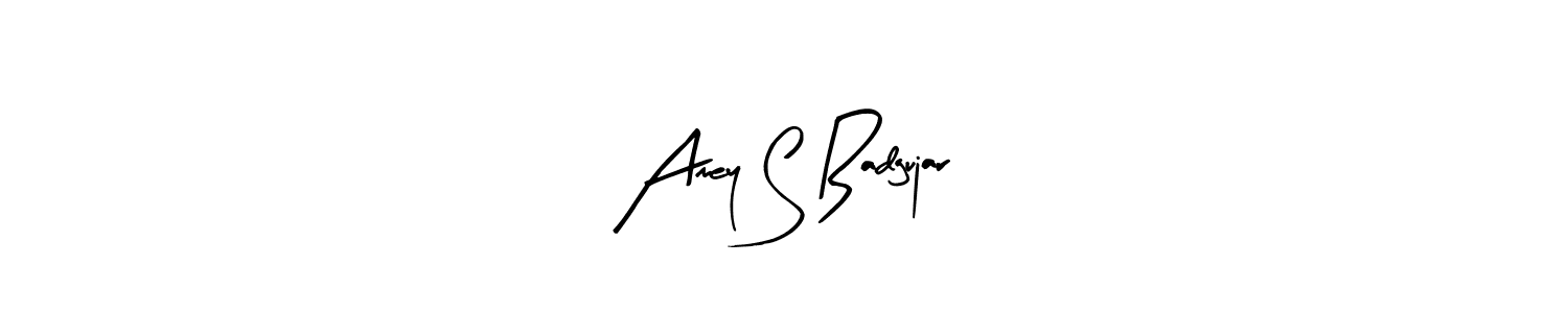 Design your own signature with our free online signature maker. With this signature software, you can create a handwritten (Arty Signature) signature for name Amey S Badgujar. Amey S Badgujar signature style 8 images and pictures png