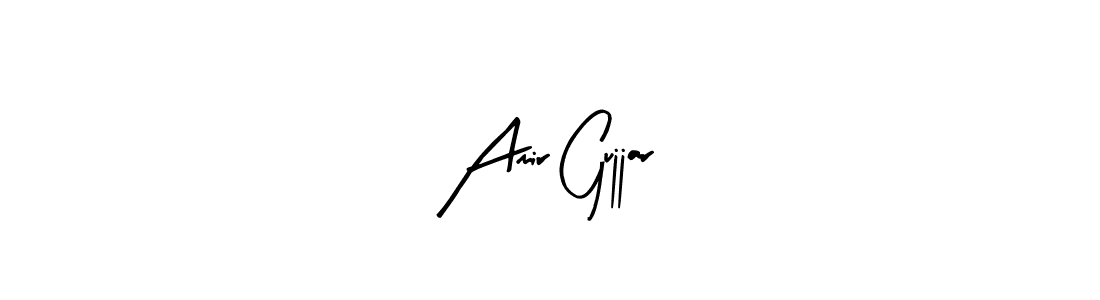 if you are searching for the best signature style for your name Amir Gujjar. so please give up your signature search. here we have designed multiple signature styles  using Arty Signature. Amir Gujjar signature style 8 images and pictures png