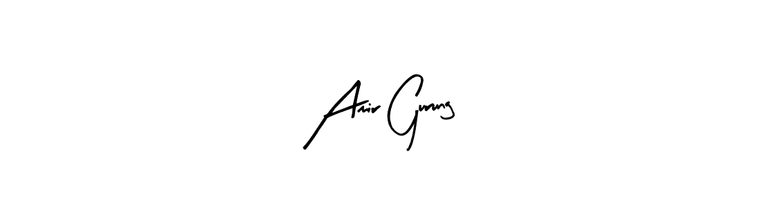 Arty Signature is a professional signature style that is perfect for those who want to add a touch of class to their signature. It is also a great choice for those who want to make their signature more unique. Get Amir Gurung name to fancy signature for free. Amir Gurung signature style 8 images and pictures png