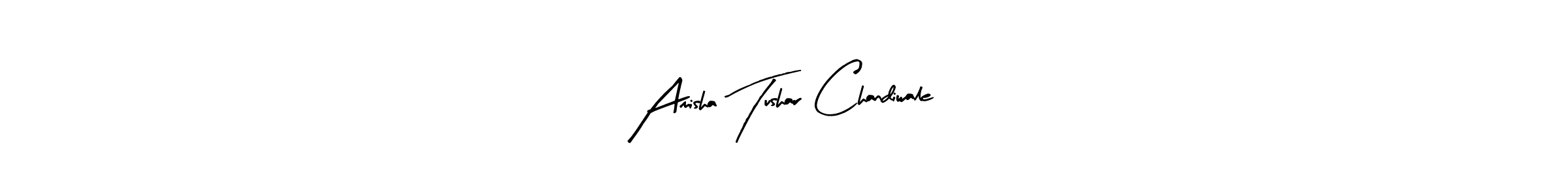 Create a beautiful signature design for name Amisha Tushar Chandiwale. With this signature (Arty Signature) fonts, you can make a handwritten signature for free. Amisha Tushar Chandiwale signature style 8 images and pictures png