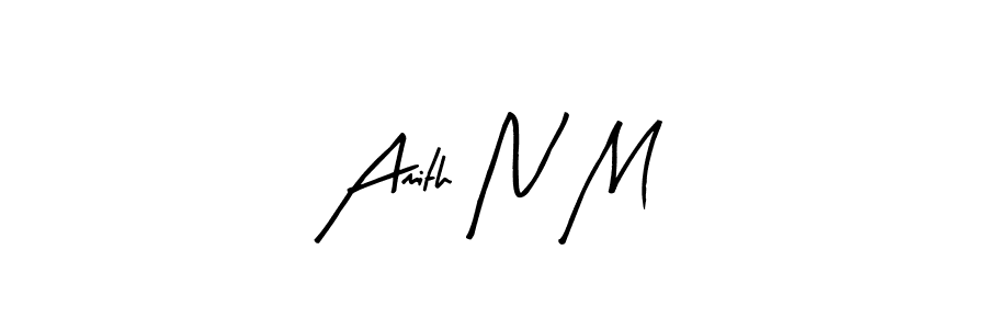 How to make Amith N M name signature. Use Arty Signature style for creating short signs online. This is the latest handwritten sign. Amith N M signature style 8 images and pictures png