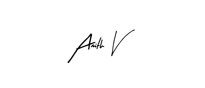 Make a beautiful signature design for name Amith V. With this signature (Arty Signature) style, you can create a handwritten signature for free. Amith V signature style 8 images and pictures png