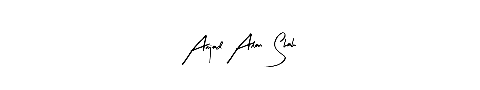 The best way (Arty Signature) to make a short signature is to pick only two or three words in your name. The name Amjad Alan  Shah include a total of six letters. For converting this name. Amjad Alan  Shah signature style 8 images and pictures png