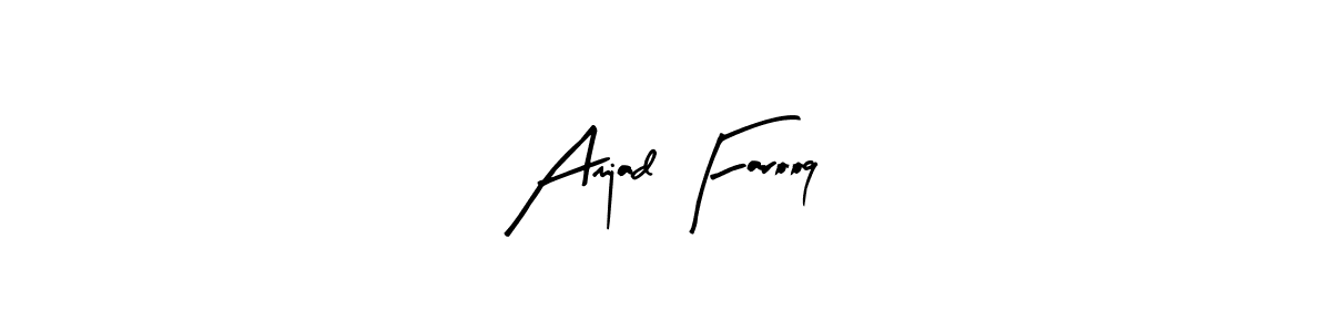 Create a beautiful signature design for name Amjad Farooq. With this signature (Arty Signature) fonts, you can make a handwritten signature for free. Amjad Farooq signature style 8 images and pictures png