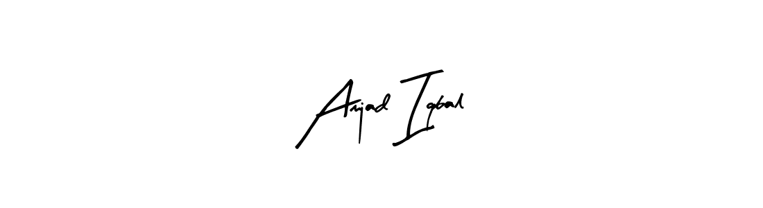 Arty Signature is a professional signature style that is perfect for those who want to add a touch of class to their signature. It is also a great choice for those who want to make their signature more unique. Get Amjad Iqbal name to fancy signature for free. Amjad Iqbal signature style 8 images and pictures png